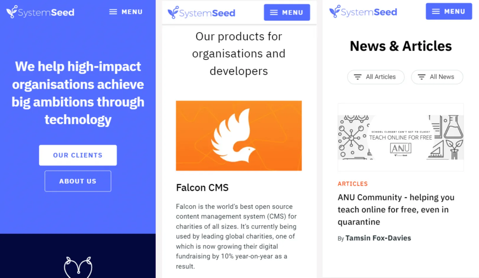 SystemSeed.com mobile views