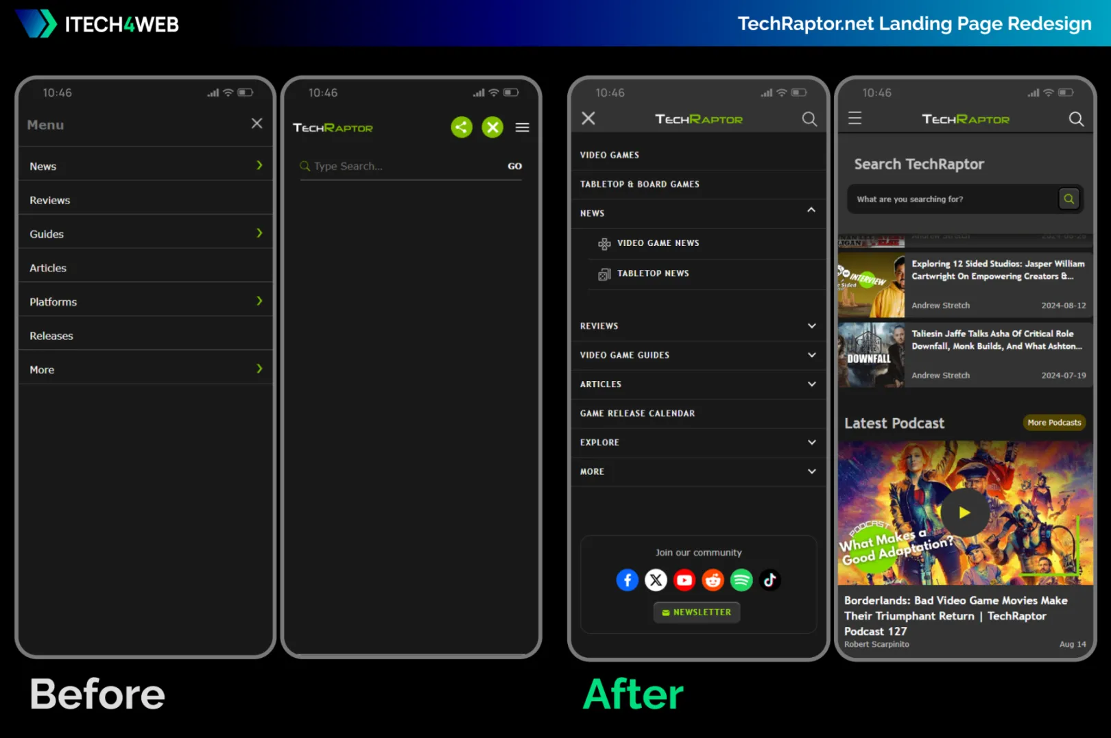 TechRaptor Landing Page Redesign