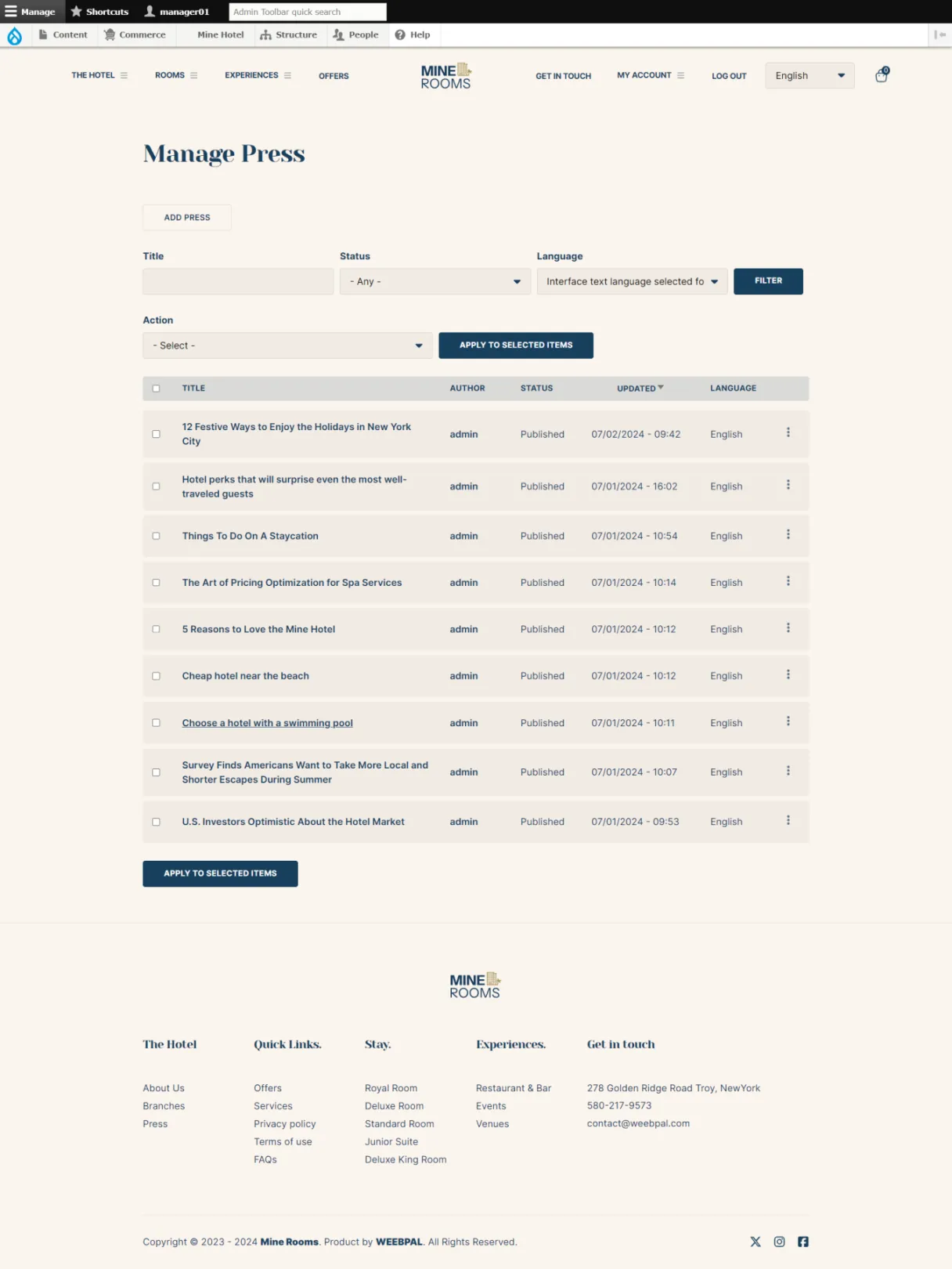 Manage News