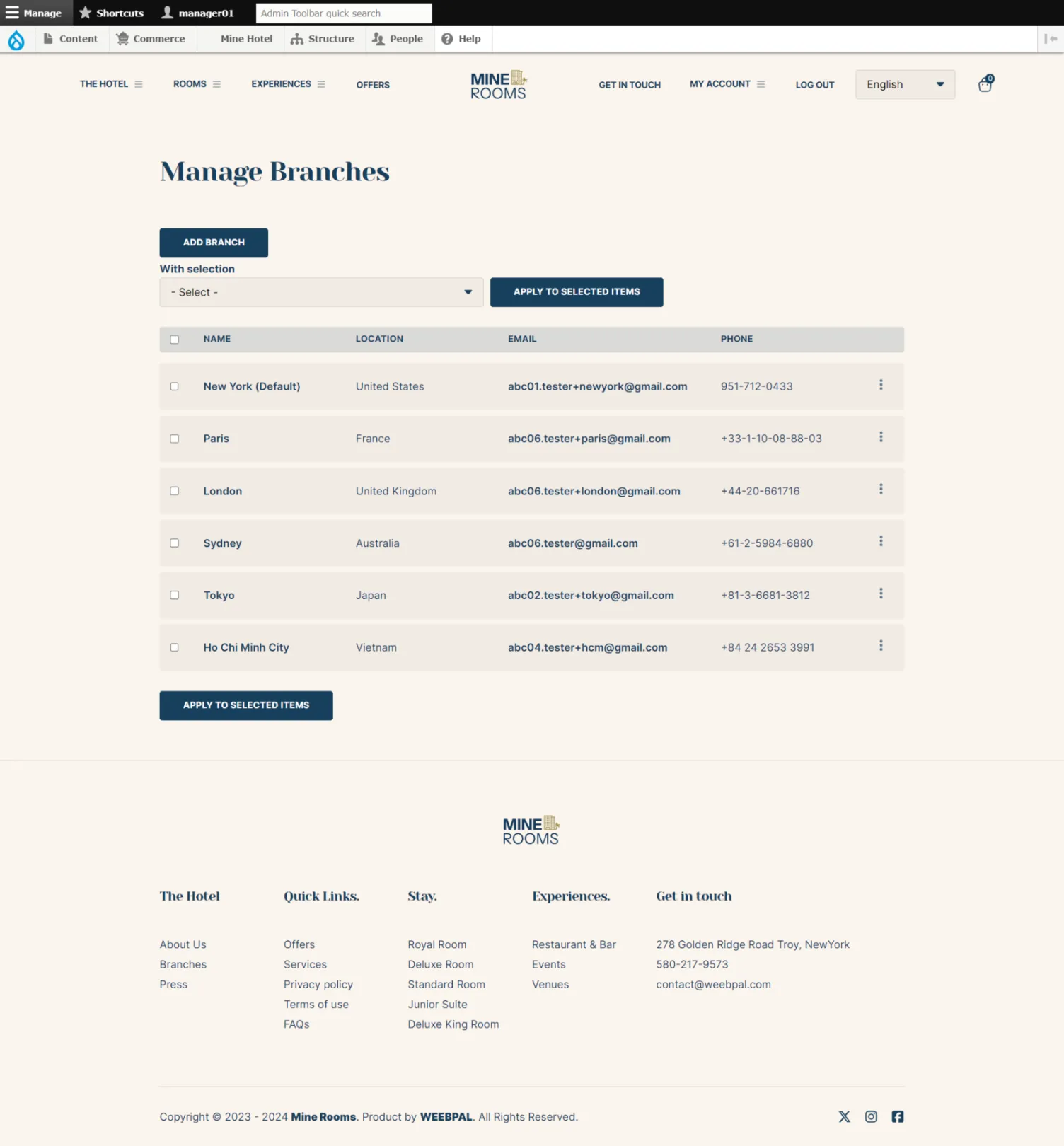 Manage Stores