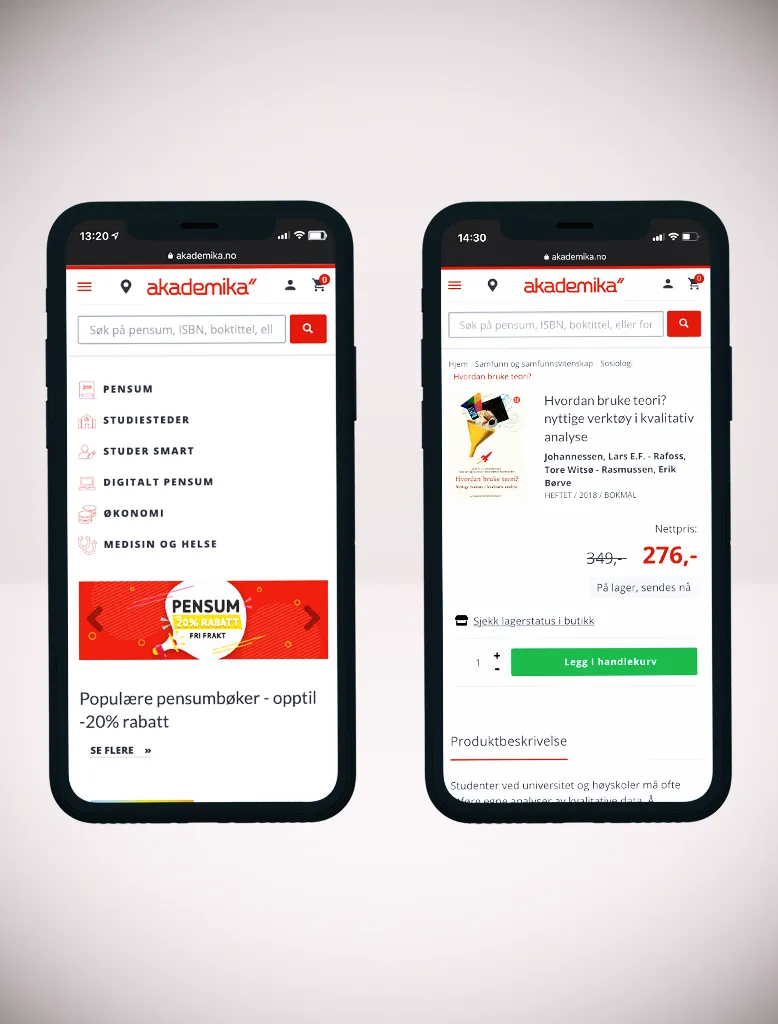 Akademika mobile mockups
