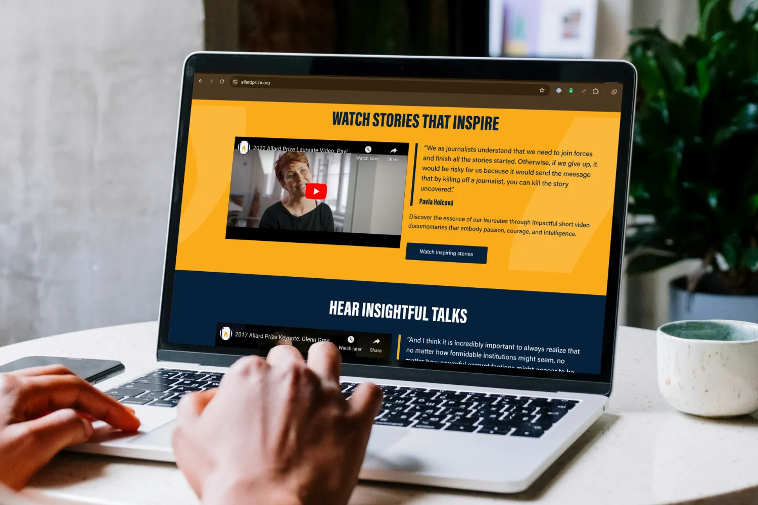 Allard Prize website development by OPTASY