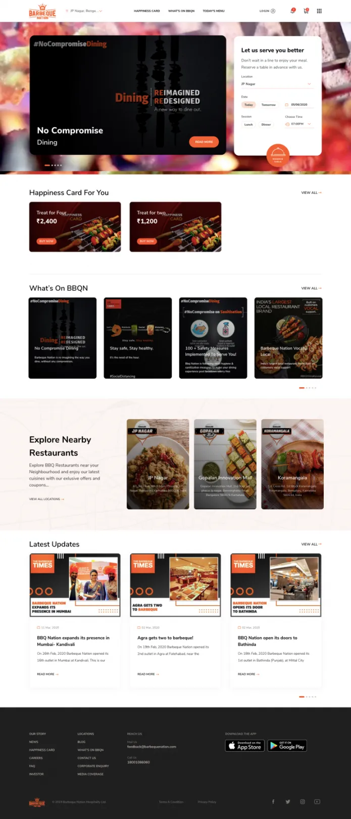 Barbeque Nation Landing Page