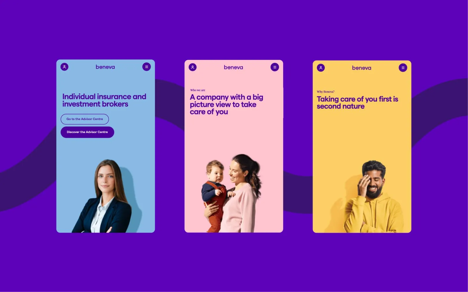 Screenshots of Beneva.ca mobile pages