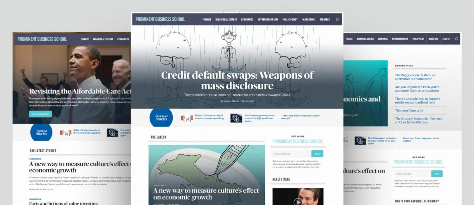 Homepage layout options