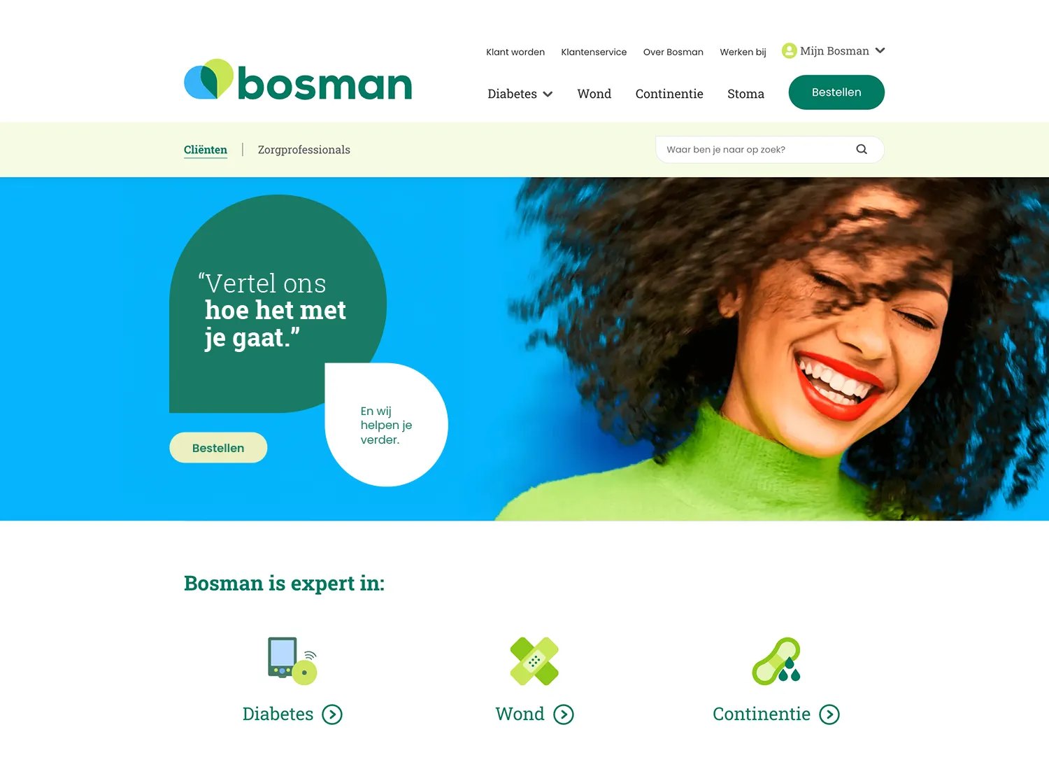 Screenshot of Bosman.com website homepage