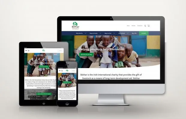 Home page of Bóthar website - helping people to help themselves