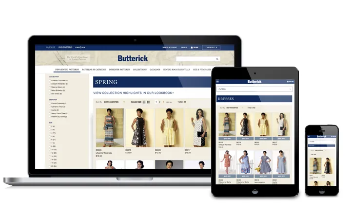 Butterick Product Listing Page