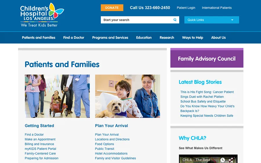CHLA - Healthcare Website Development