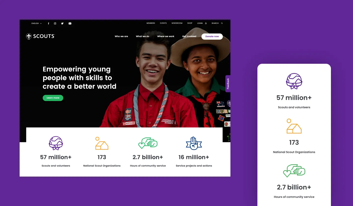 Screenshot of the World Scouting website 