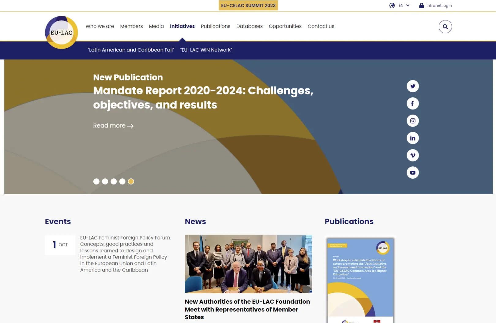 EU-LAC foundation website home-page