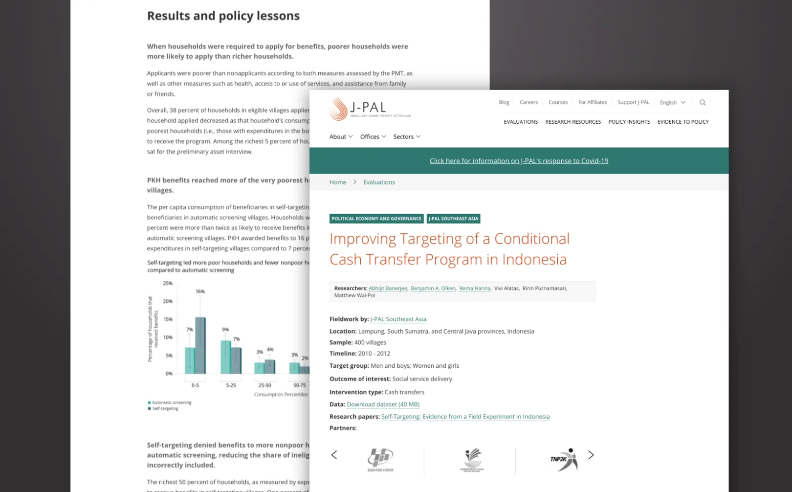 research evaluation example page