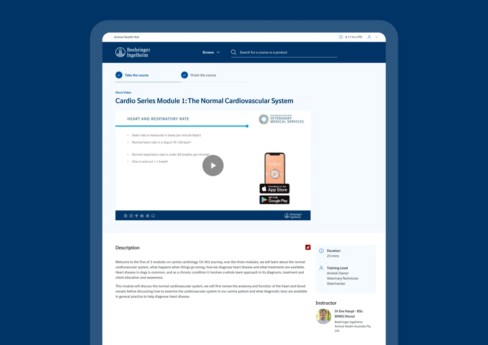 Image showing the B2B learning platform of Boehringer Ingelheim, provided by Factorial GmbH.