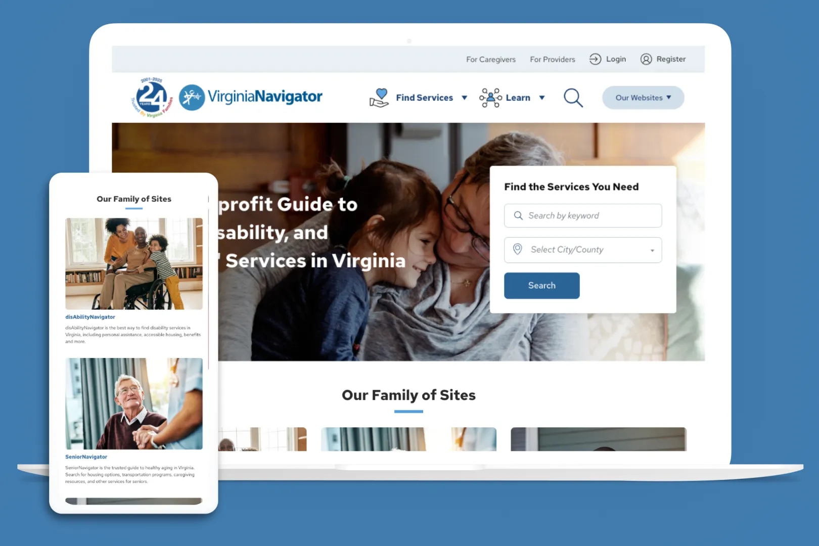 Virginia Navigator website on multiple devices