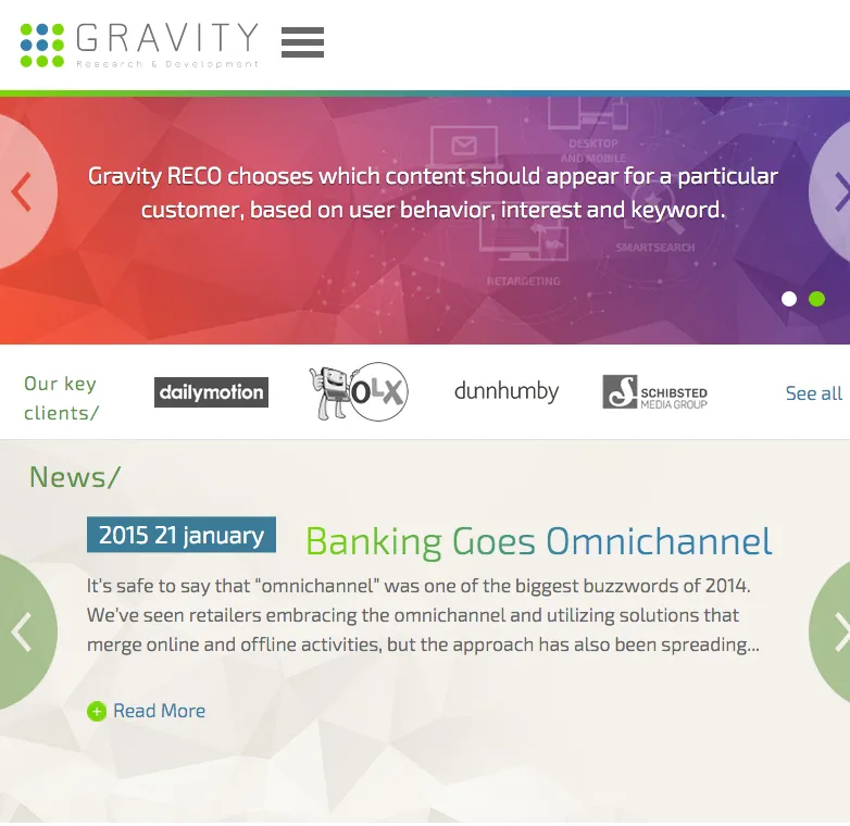 gravityrd.com mobile version by BRAINSUM