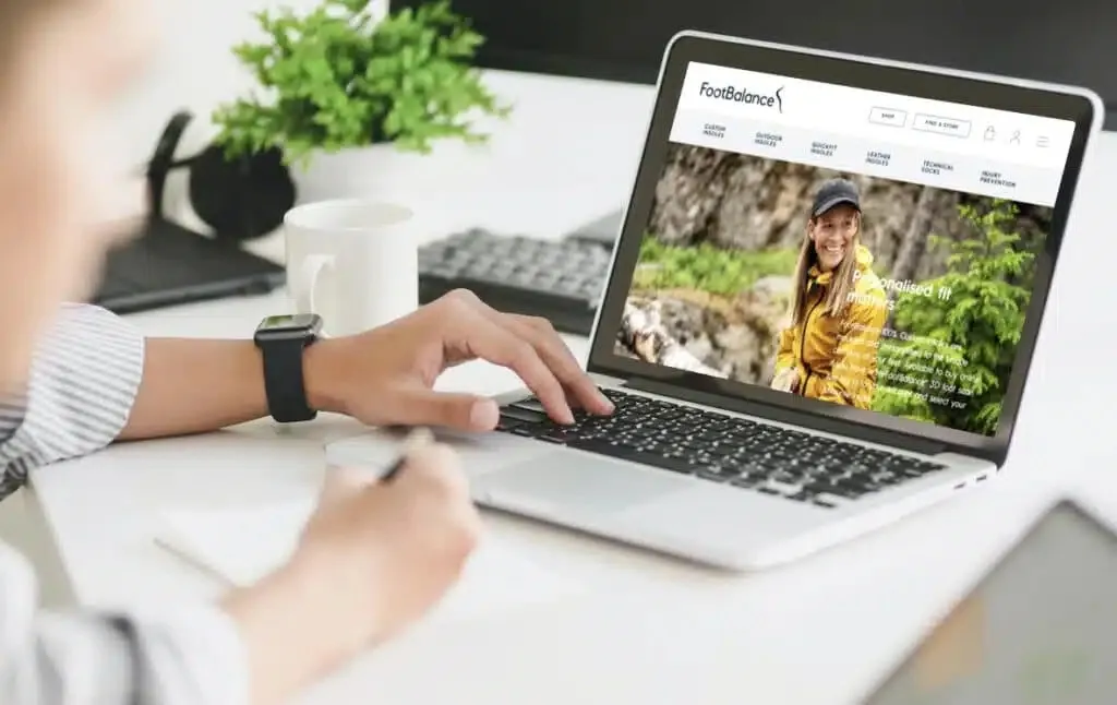 Screenshot of the webshop