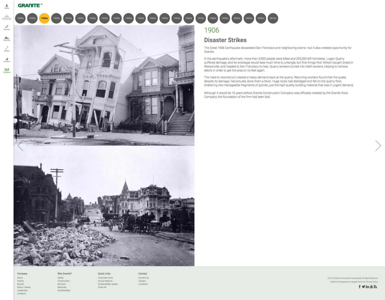 Granite Construction history carousel