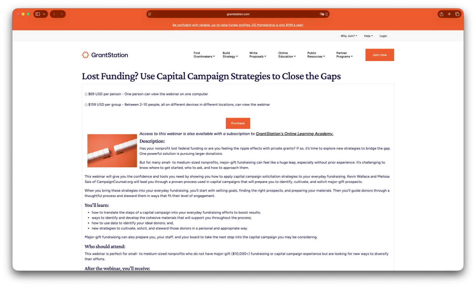 GrantStation developed by DevBranch agency