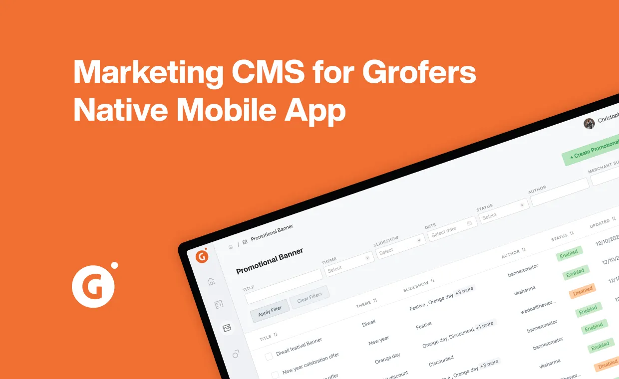Grofers App CMS