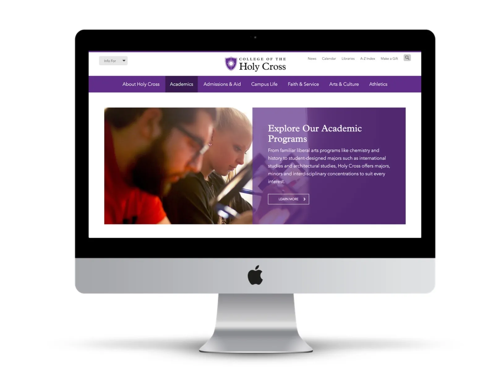 The College of the Holy Cross (www.holycross.edu) Website Design by OHO Interactive