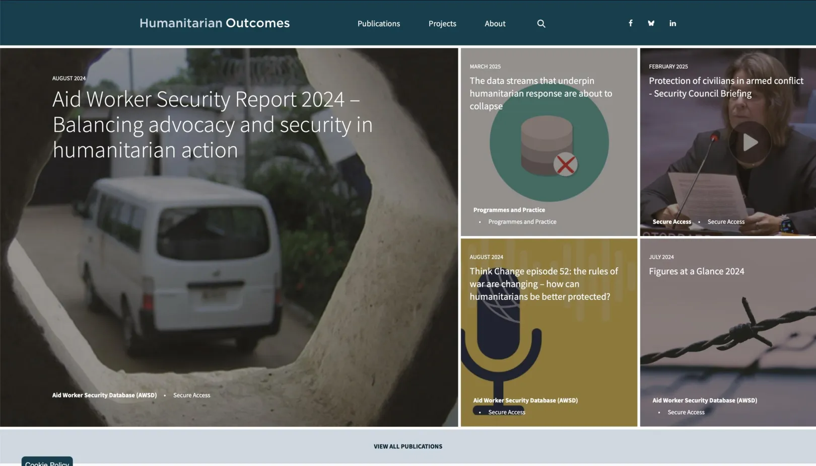 Humanitarian Outcomes website screenshot
