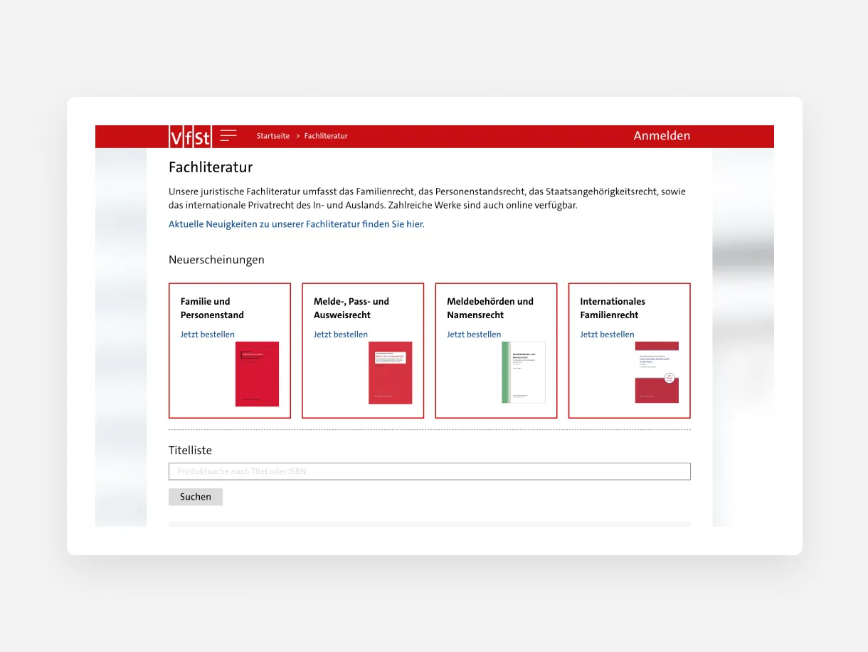 screenshot showing a page form the VfST website 