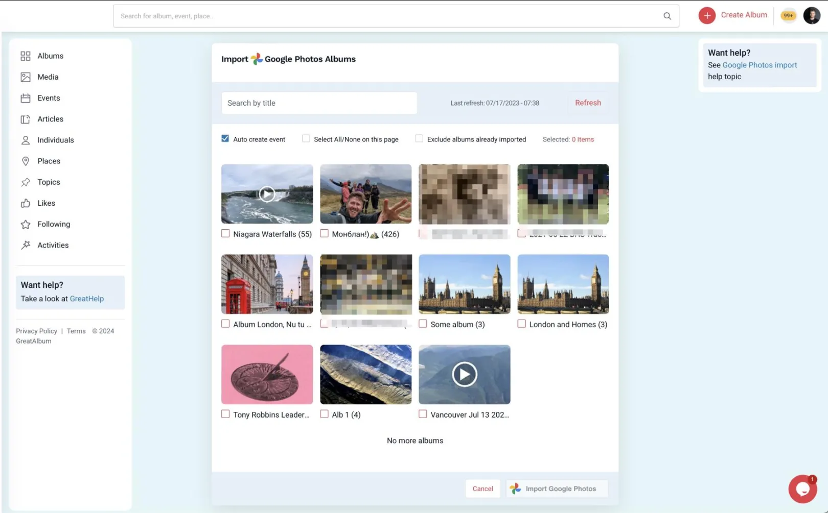 Import Albums GreatAlbum