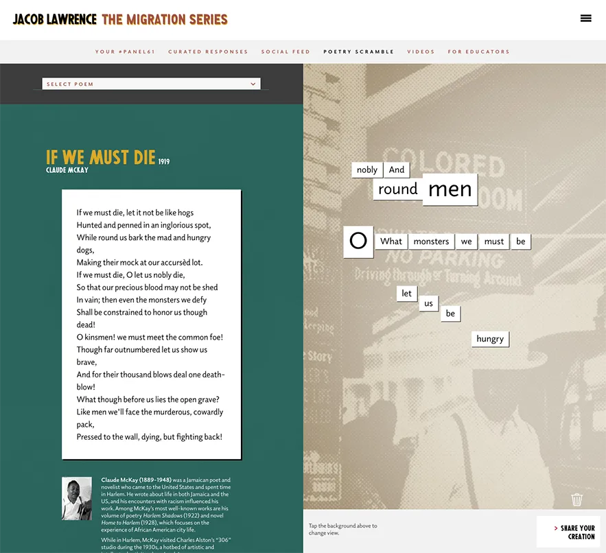 Jacob Lawrence: The Migration Series Poetry Scramble