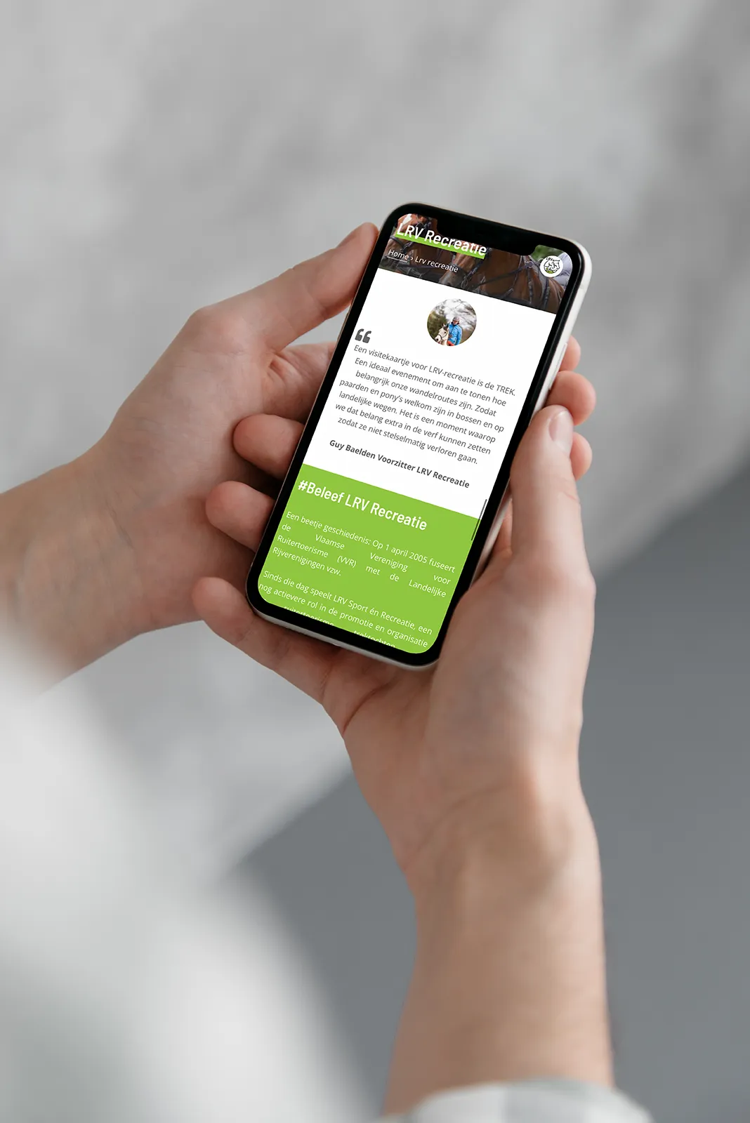 LRV mobile in mockup 