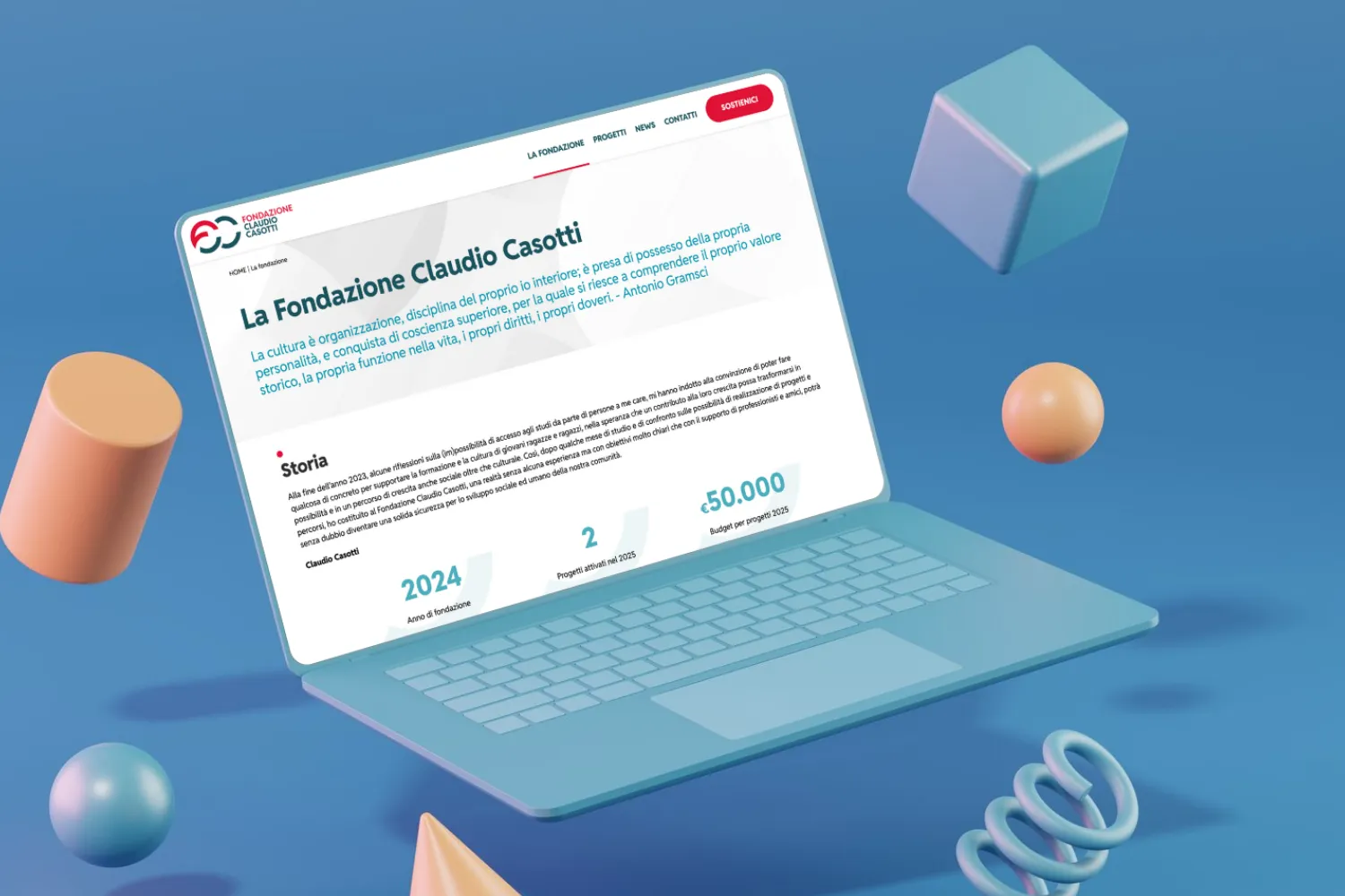 Fondazione Claudio Casotti website mockup