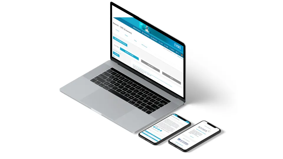 member portal homepage on a laptop screen 