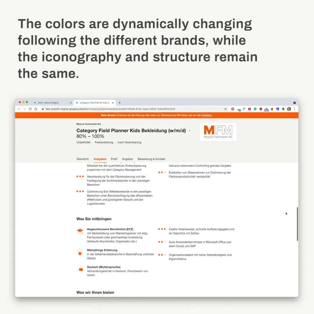 Example of a job ad