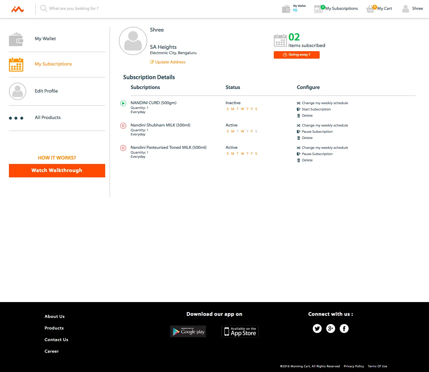 Morning Cart Android View