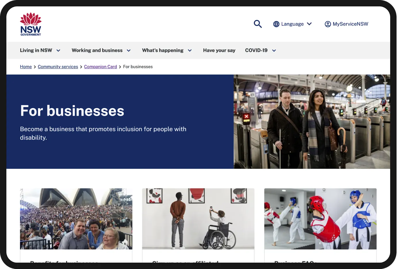 Image of Companion Card business landing page