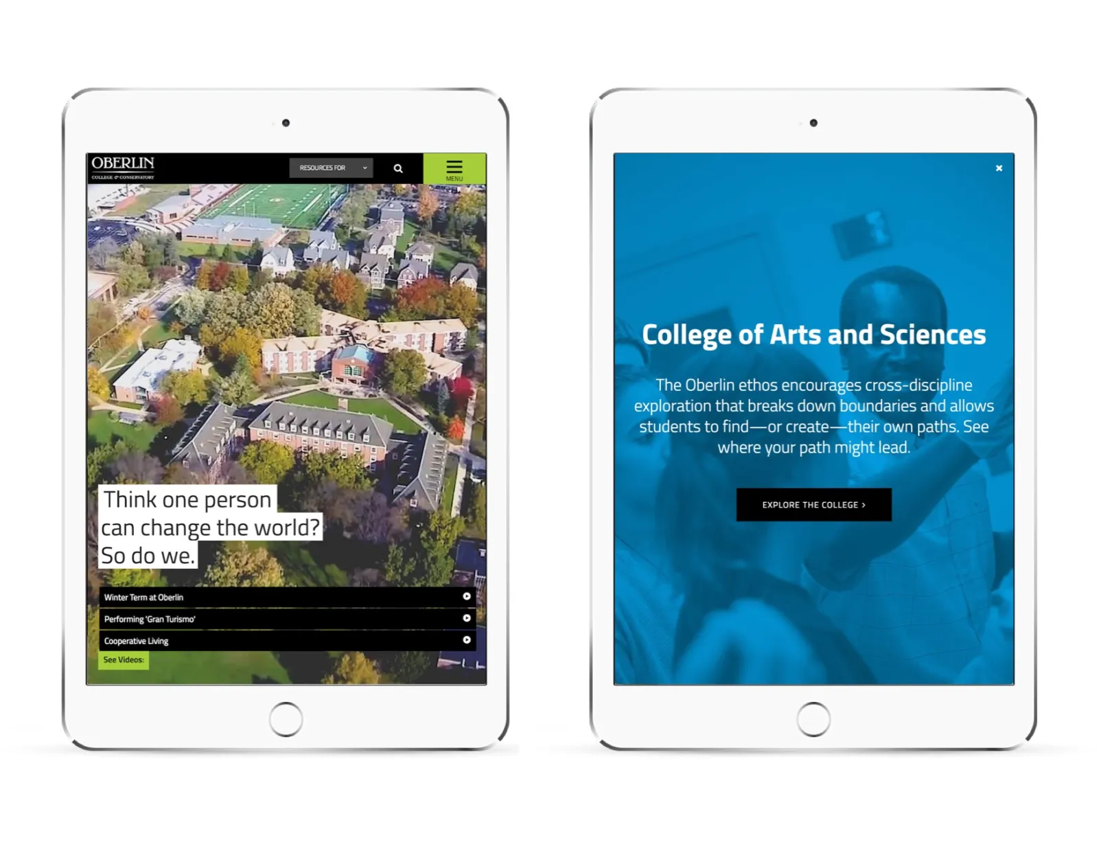 Oberlin College Website Redesign on Drupal 7 by OHO Interactive