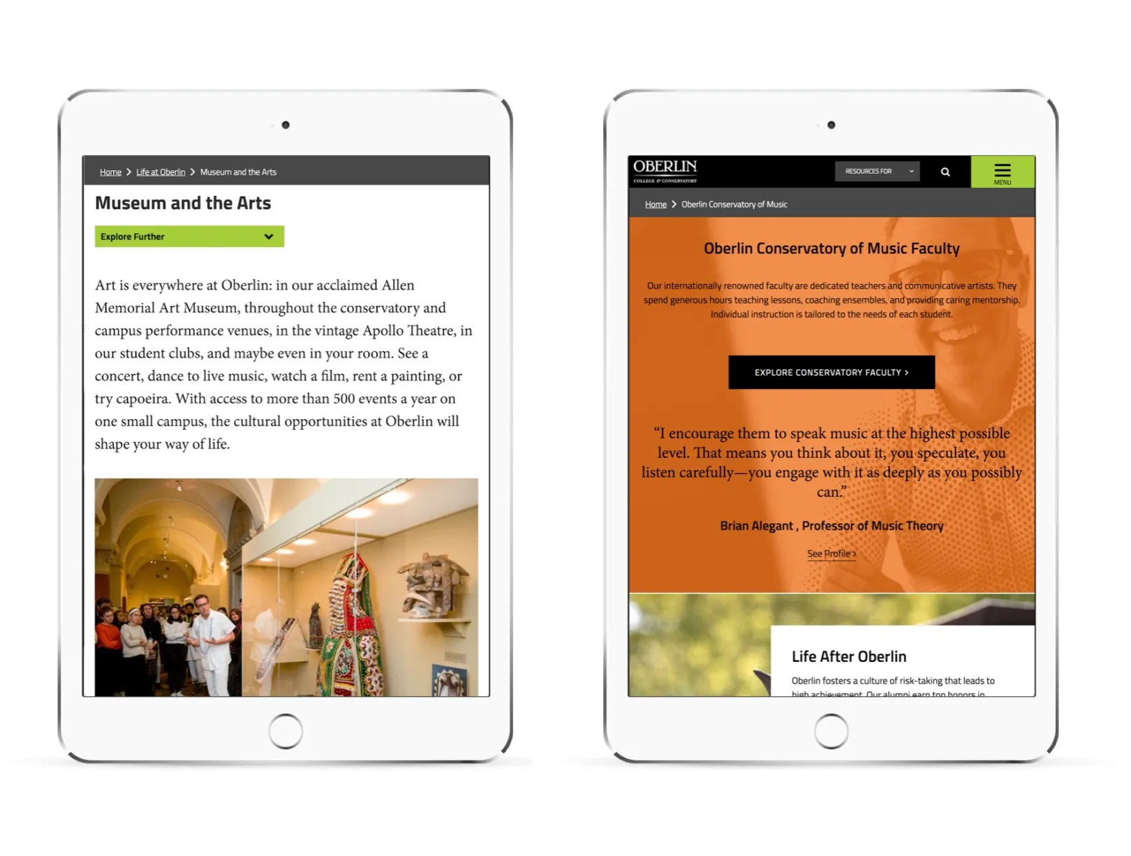 Oberlin College Website Redesign on Drupal 7 by OHO Interactive