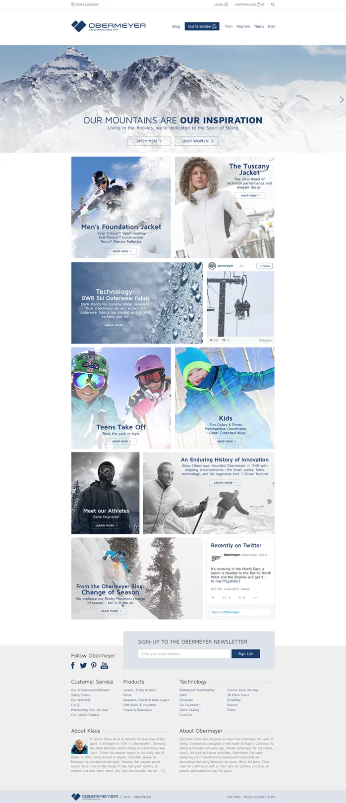 Obermeyer Ecommerce Website_Homepage