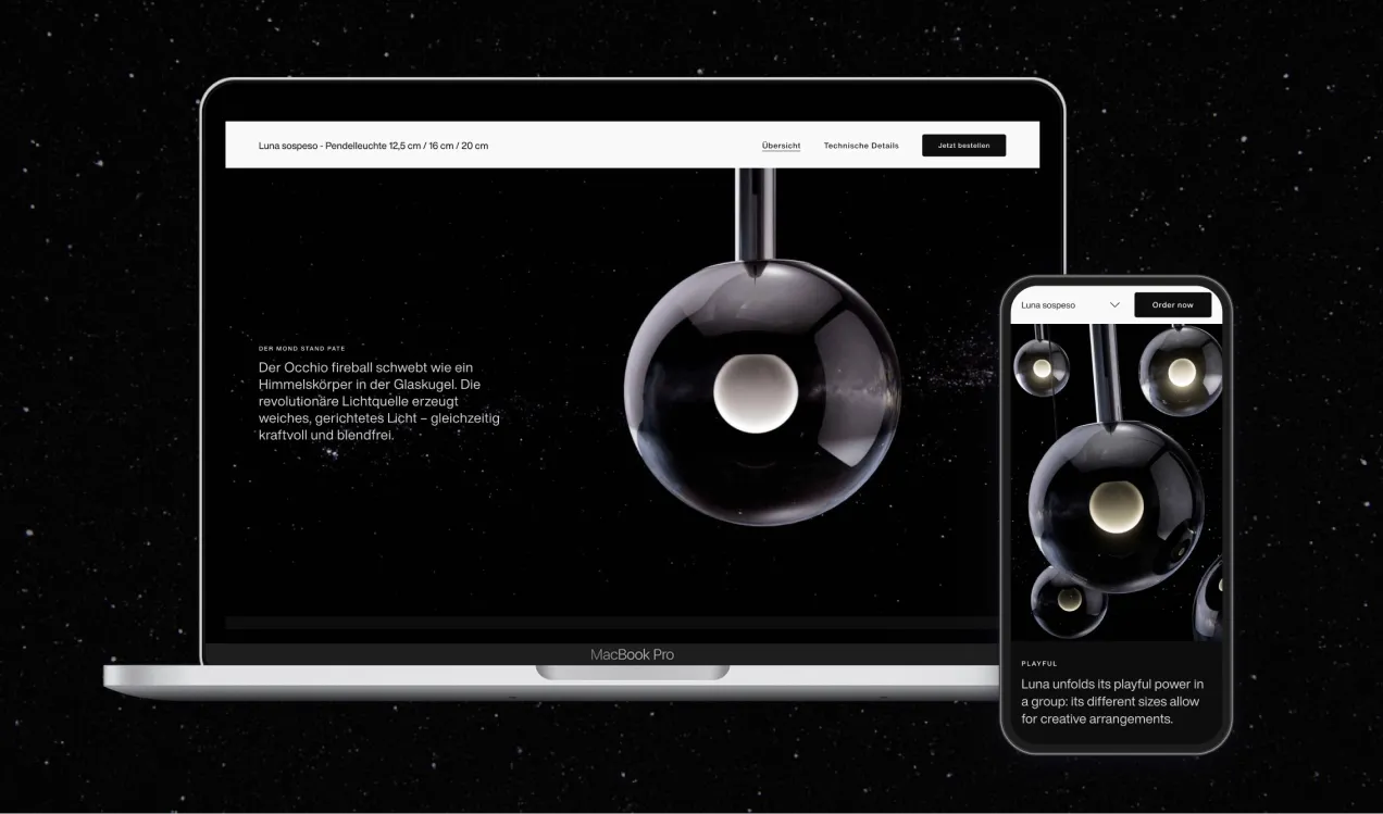 Mockup with two screens laptop and smartphone showcasing features of the software.