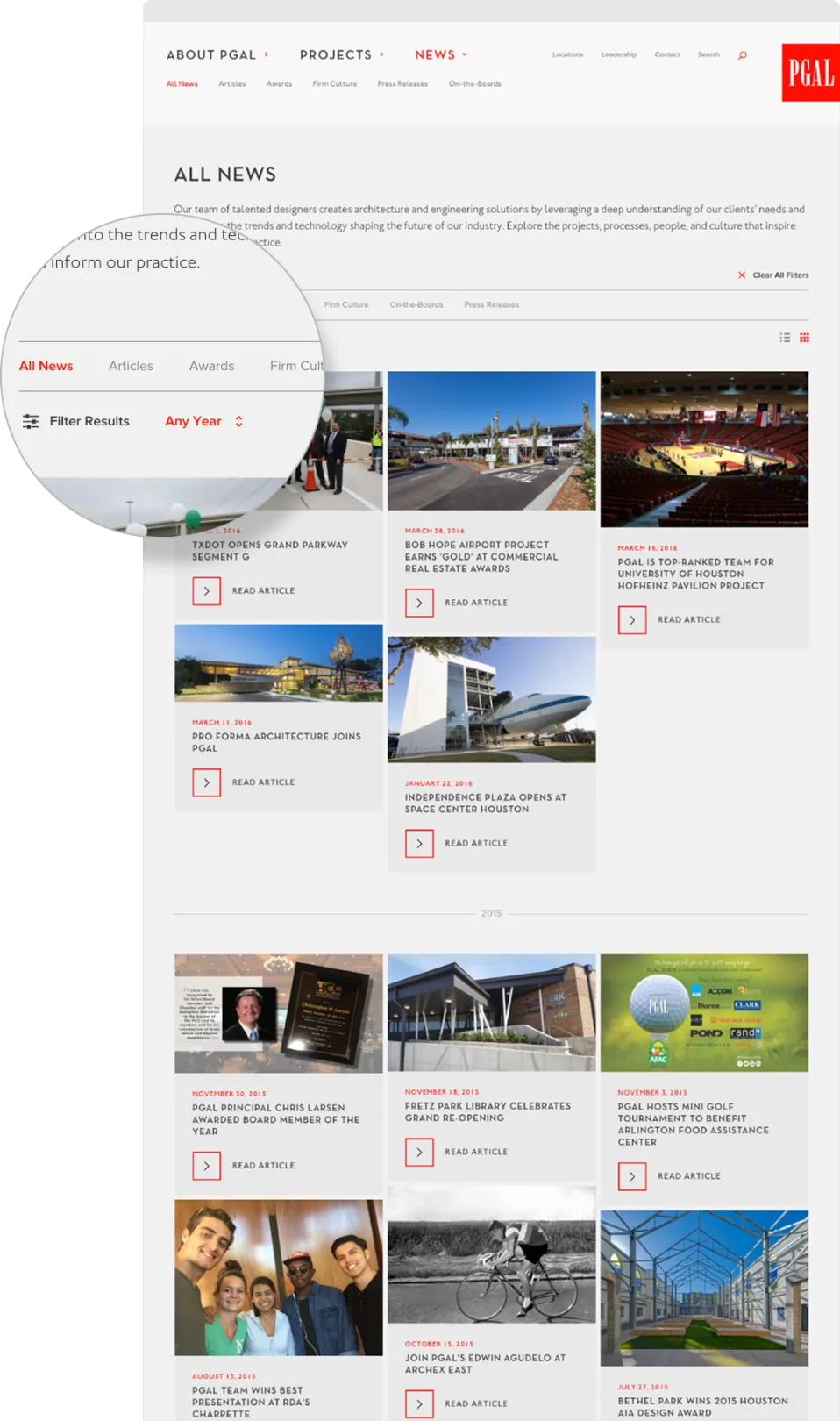 PGAL News page