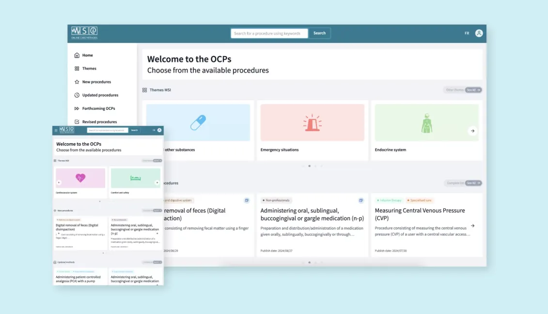 Online Care Procedures (OCP) Screenshot