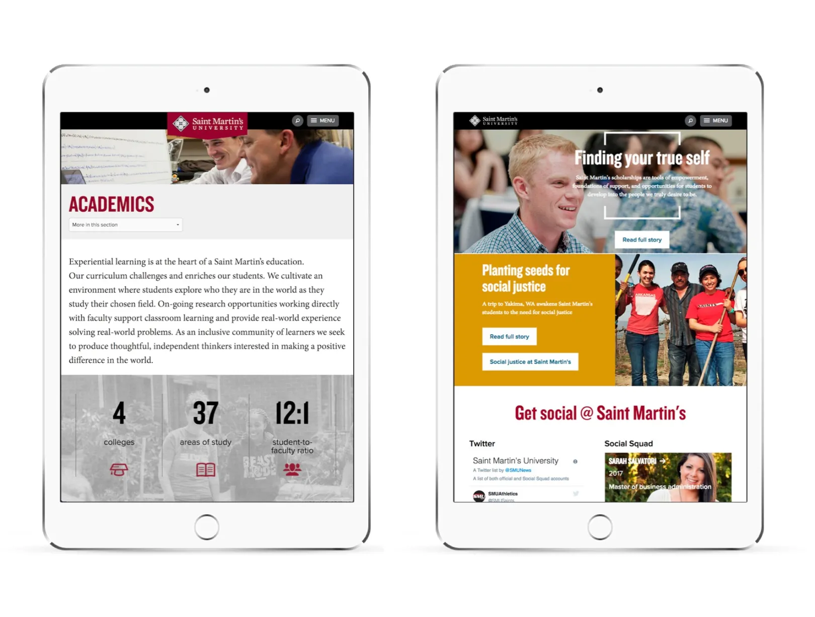 Saint Martin's University Website Design by OHO Interactive