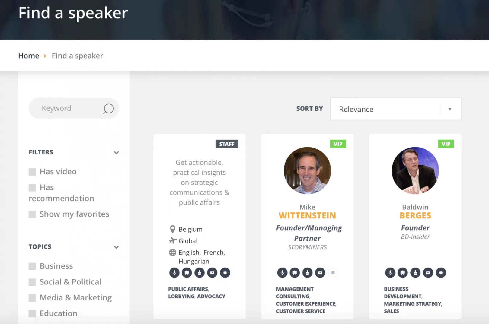 Find a speaker