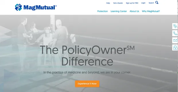 Magmutual.com homepage 