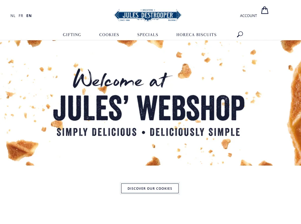Webshop homepage