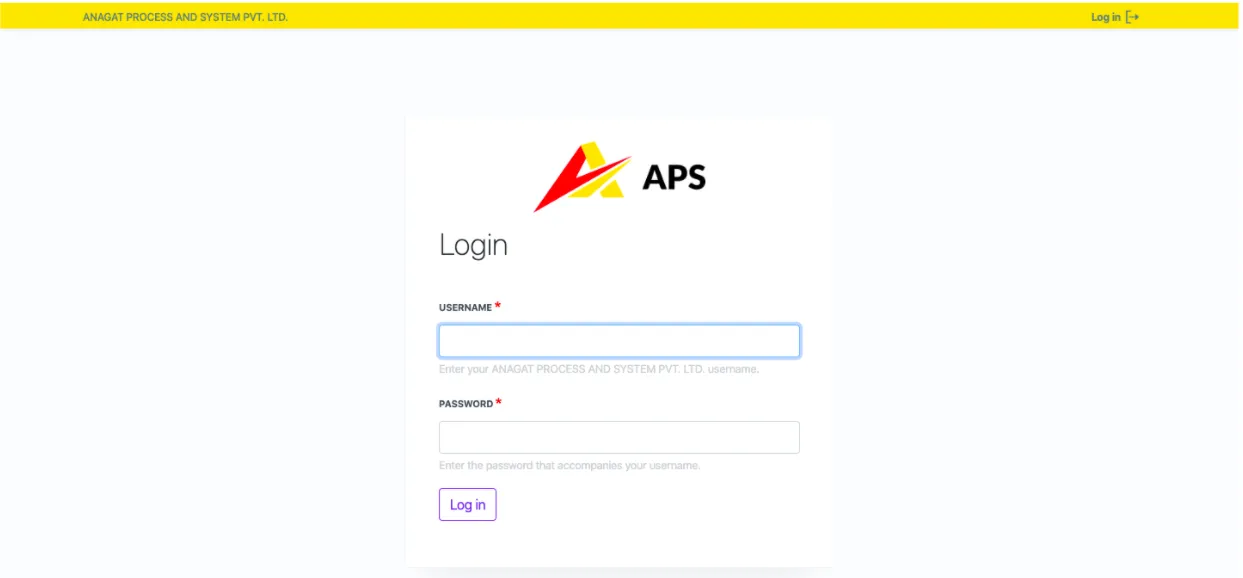 Homepage of audit tool intranet with a red and yellow triangle on top