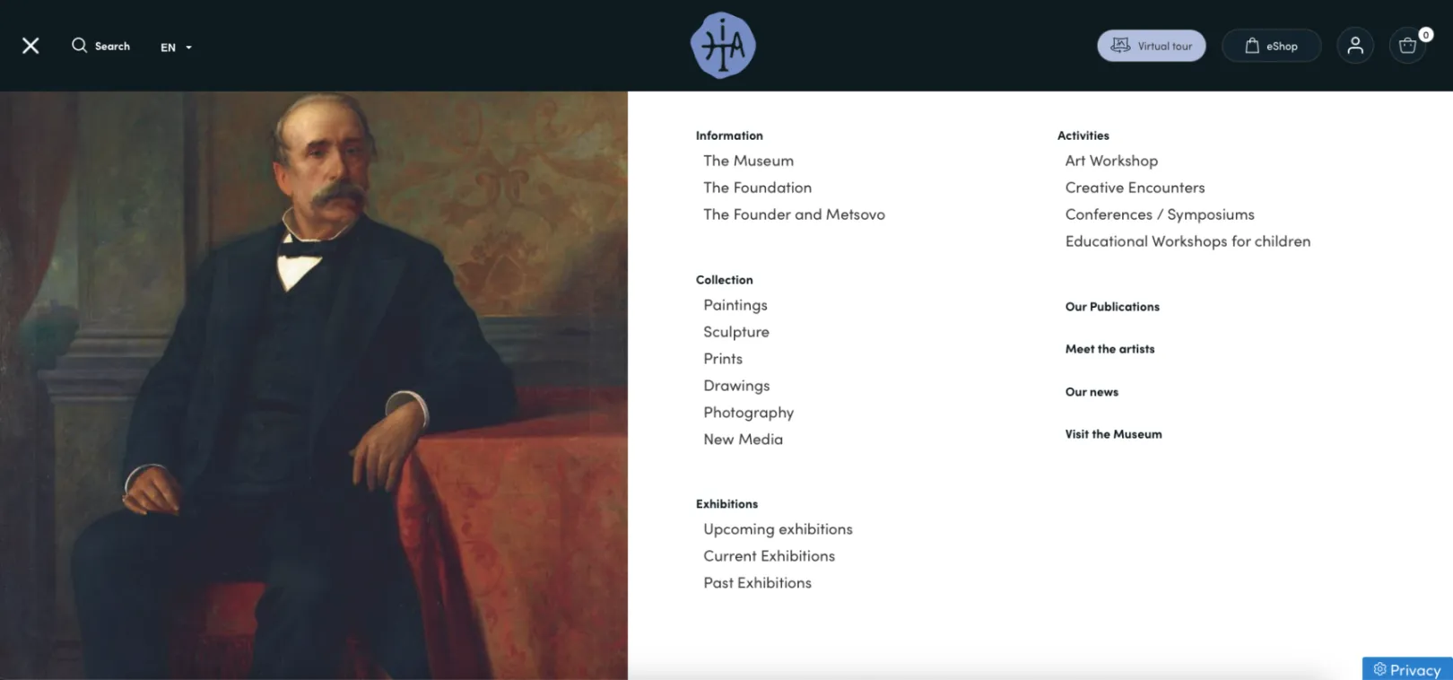 Averoff museum's menu