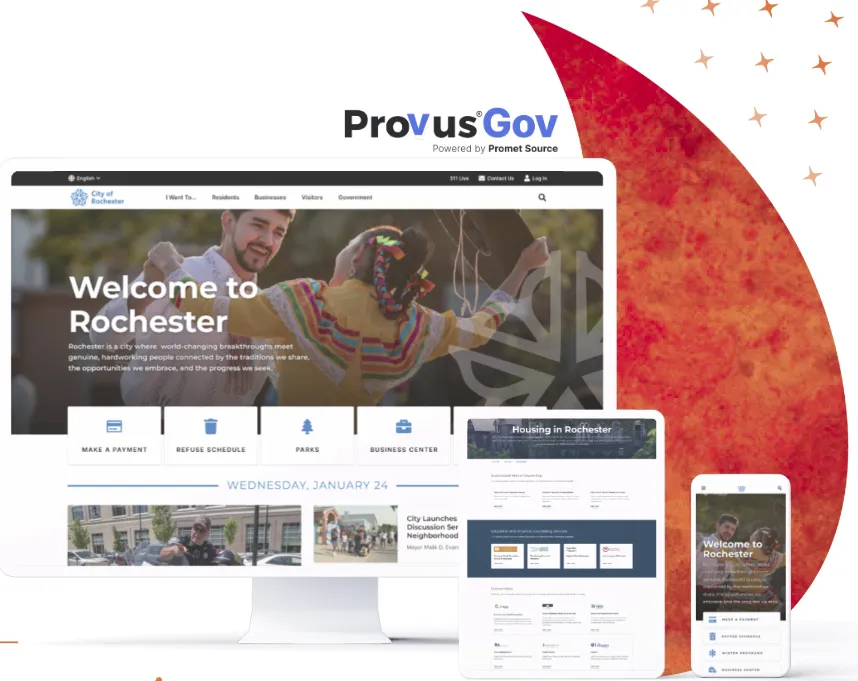 City of Rochester Website with ProvusGov