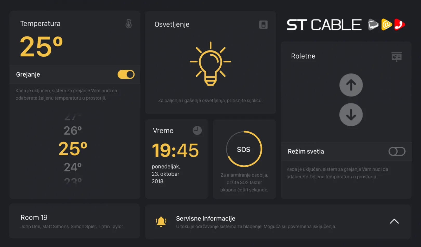 Academy - Dark mode - Tablet in the room