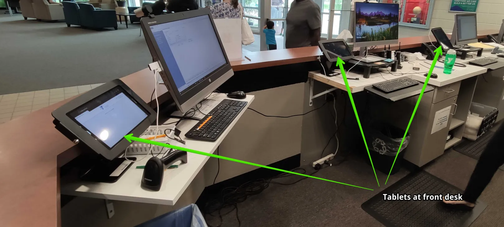 Tablets for Customers at Front Desk