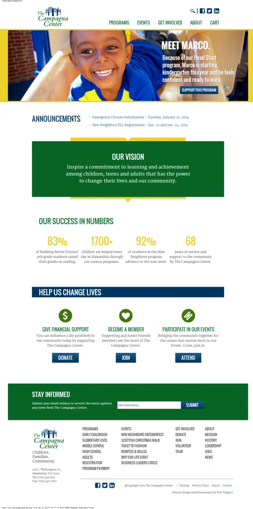 Campagna Center Home Page